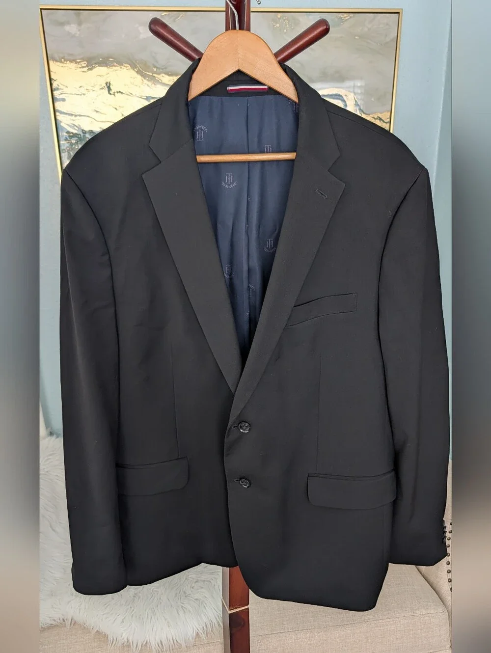 Tommy Hilfiger Classic Black Men's Blazer 48R